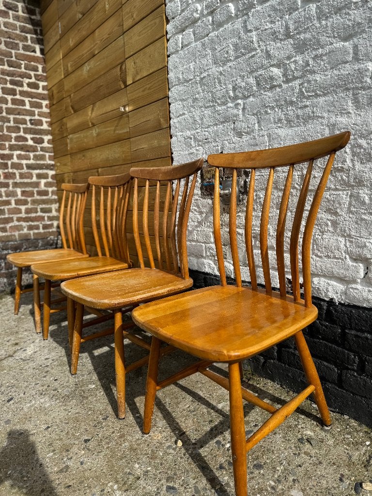 Lot de 4 chaises vintage - Akerblom Suède 1950, Ophalen