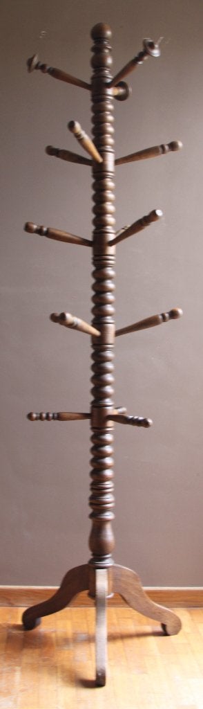 Porte manteau bois pitchpin sur pied - 15 patères - VINTAGE, Maison & Meubles, Accessoires pour la Maison | Portemanteaux, Comme neuf