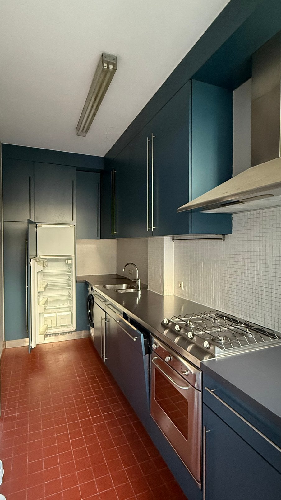 Geinstalleerde keuken, Maison & Meubles, Acier ou Inox, Enlèvement, Utilisé, Bleu