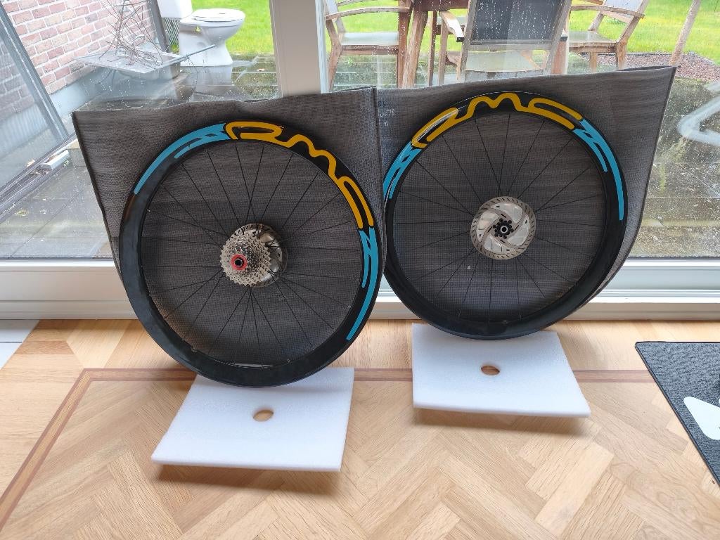 Set Carbon Fietswielen (incl. Remschijven + Casette), Fietsen en Brommers, Fietsonderdelen, Ophalen, Gebruikt, Wiel