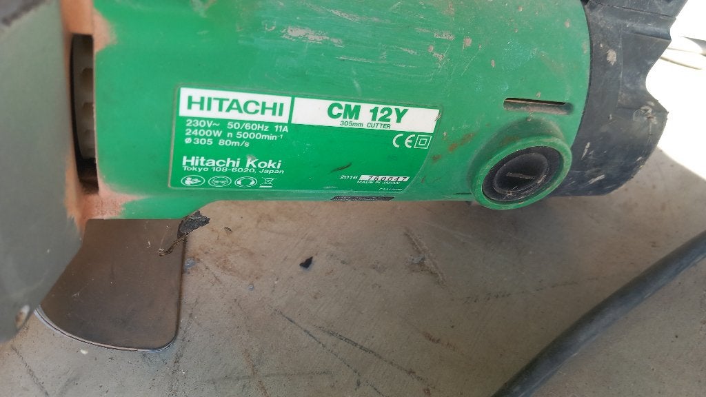 Elektrische doorslijper Hitachi, Doe-het-zelf en Bouw, Gereedschap | Slijpmachines, Ophalen, Gebruikt, 1000 watt of meer, Rechte handslijpmachine