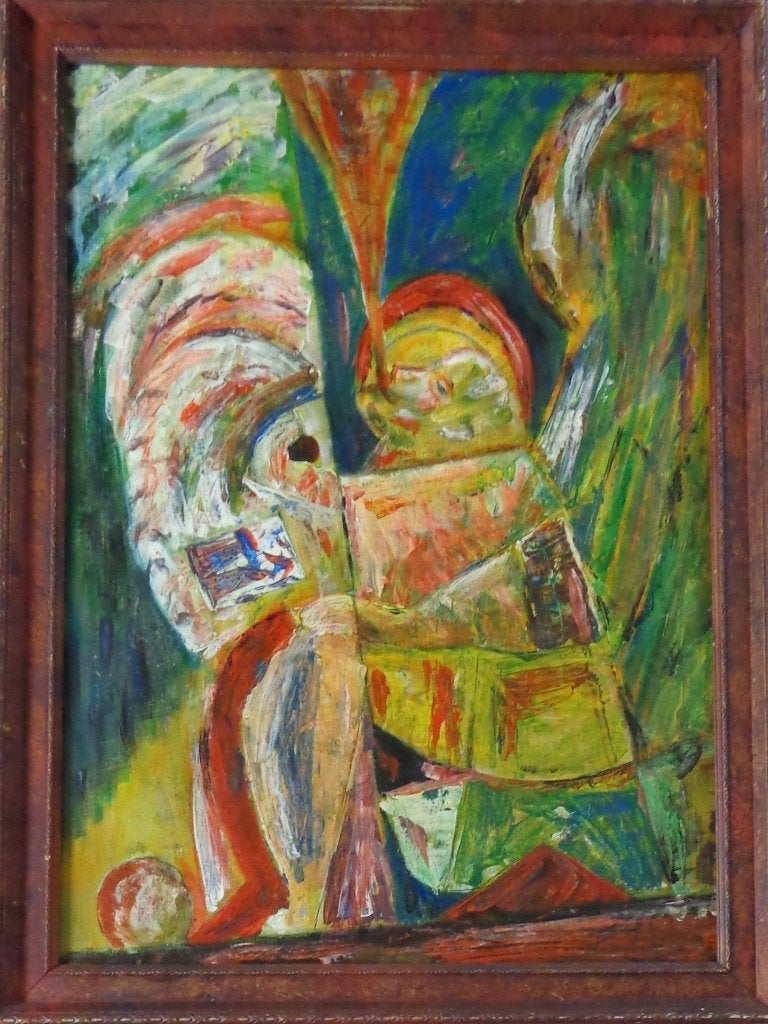 FR. VAN MEIRVENNE / FIGUREN / OLIEVERF / 78x58cm / KADER SIG, Antiquités & Art, Figures, Autres matériaux, Enlèvement, Peinture à l'huile