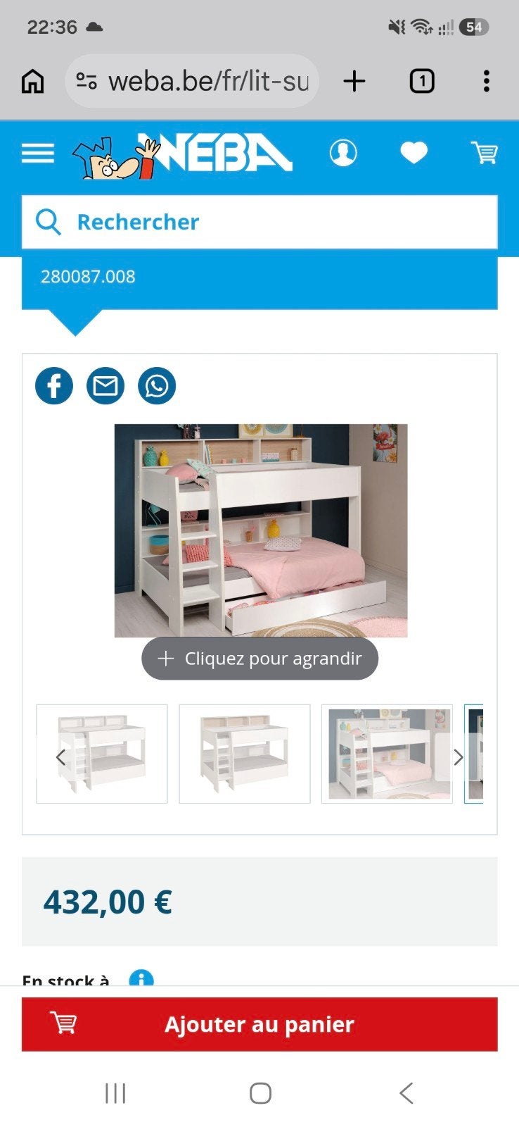 lits superposés, Enlèvement, Comme neuf, Lits superposés