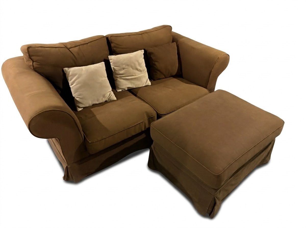 Fauteuil 2 personnes avec pouf, Maison & Meubles, Banc droit, Enlèvement, Utilisé, Deux personnes