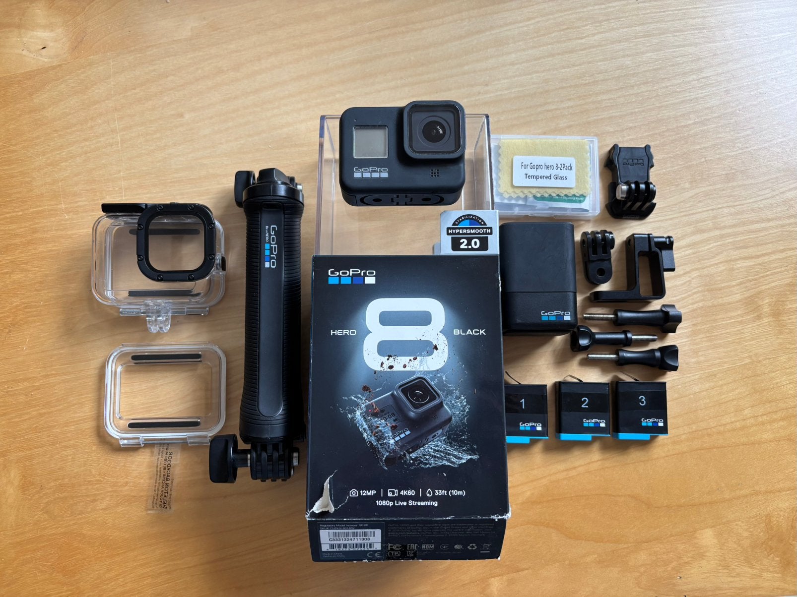 Gopro hero 8 black + 4 batterijen en accesoires, Audio, Tv en Foto, Actiecamera's, Zo goed als nieuw, GoPro, Ophalen