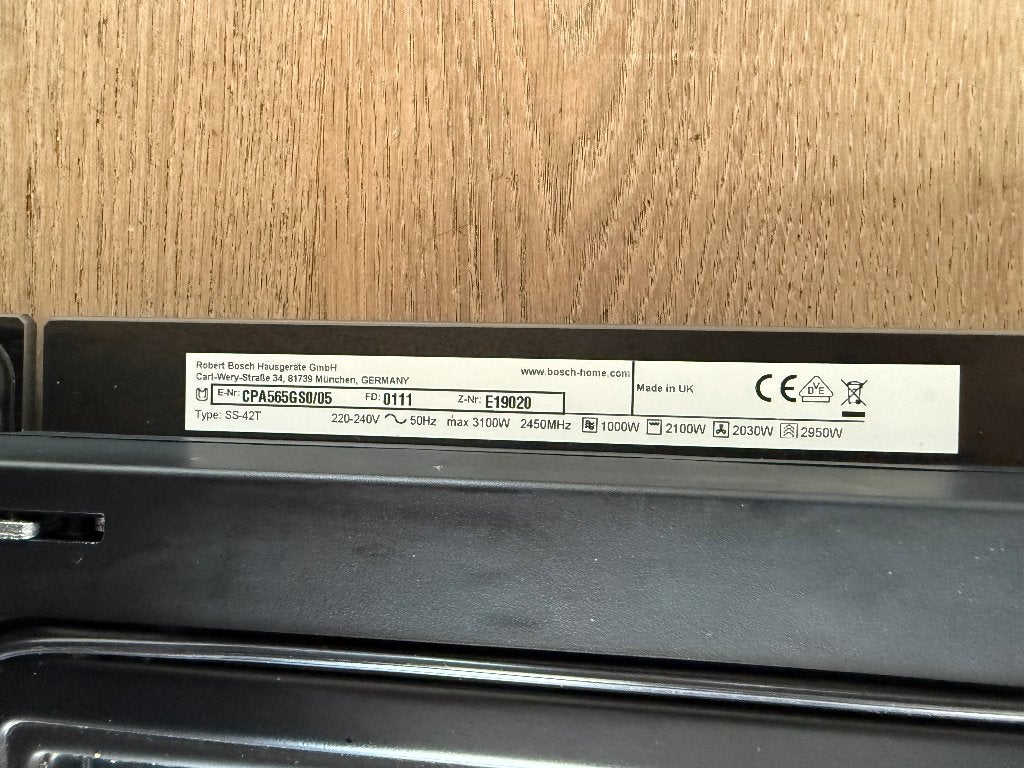 Bosch inbouw combi-microgolfoven (stoomfunctie defect), Elektronische apparatuur, Ophalen, Gebruikt, Grill, Inbouw