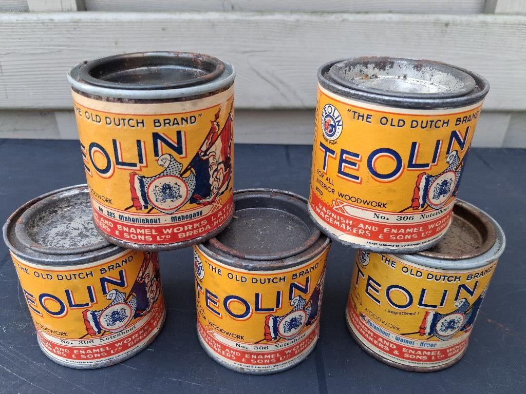 oude blikken jaren 40-50 TEOLIN verf, Ophalen of Verzenden, Zo goed als nieuw, Reclamebord