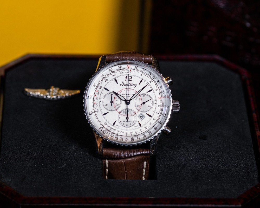 Breitling Navitimer Montillant, Ophalen, Staal, Leer