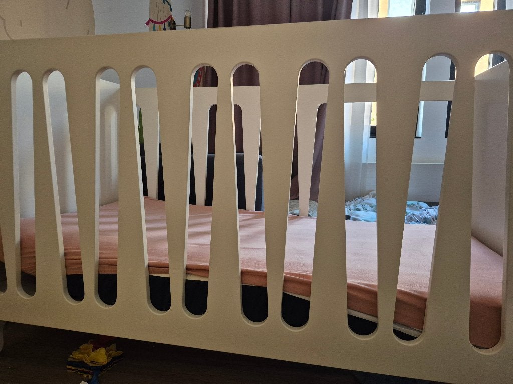 Babybed Quax + Matras, Ophalen, Gebruikt, Hoogslaper of Stapelbed, 70 tot 85 cm