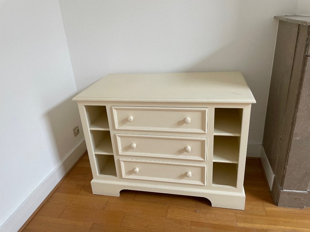 WIT geverfde houten meubelset voor de kinderkamer, Ophalen, Zo goed als nieuw, Kast