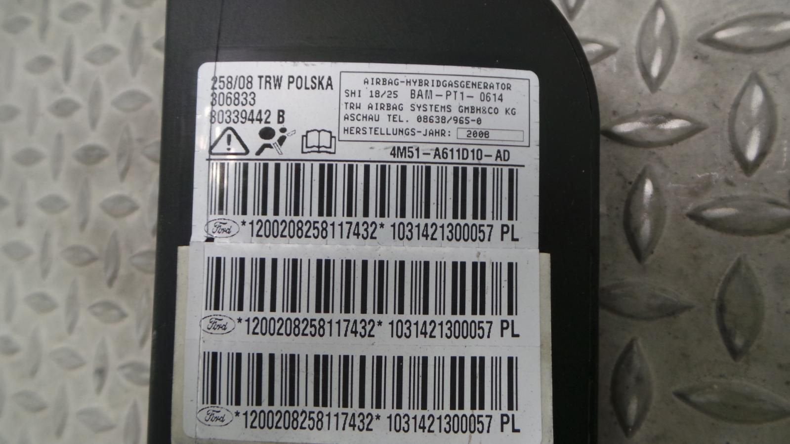 FORD FOCUS AIRBAG RECHTS 2008, Enlèvement ou Envoi, Utilisé, Stiba membre