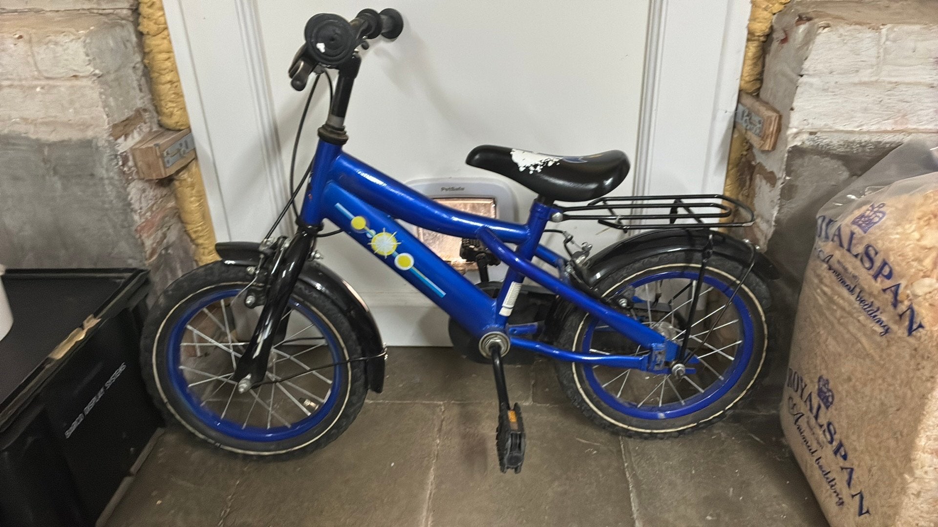 Kinderfiets 14 inch, Fietsen en Brommers, Ophalen, Gebruikt, Velgrem, 14 inch of minder