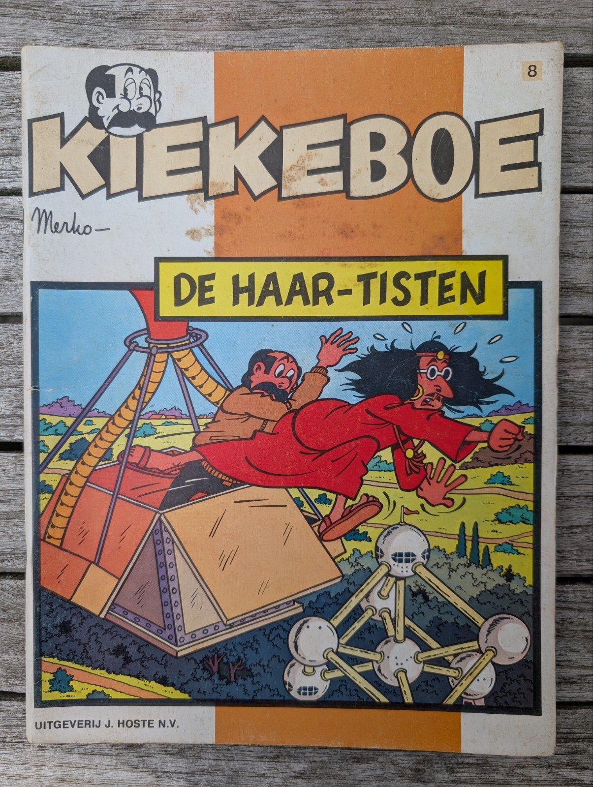 Kiekeboe 8 - De Haar-Tisten (1e druk 1979 - Hoste), Gelezen, Merho - kiekeboe, Eén stripboek, Ophalen of Verzenden