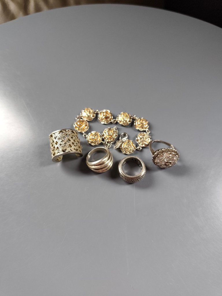 Lot bijoux en Argent, Bijoux, Sacs & Beauté, Bagues, Enlèvement ou Envoi, Argent, Argent