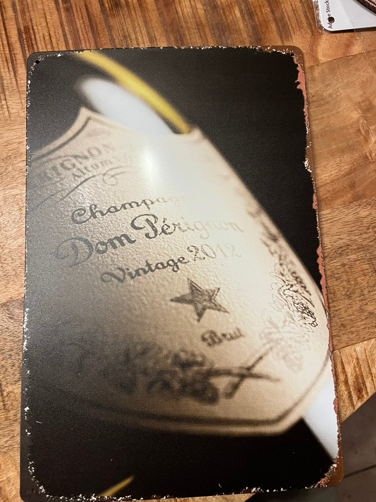 Plaque metallique dom perignon champagne, Collections, Marques & Objets publicitaires, Enlèvement ou Envoi