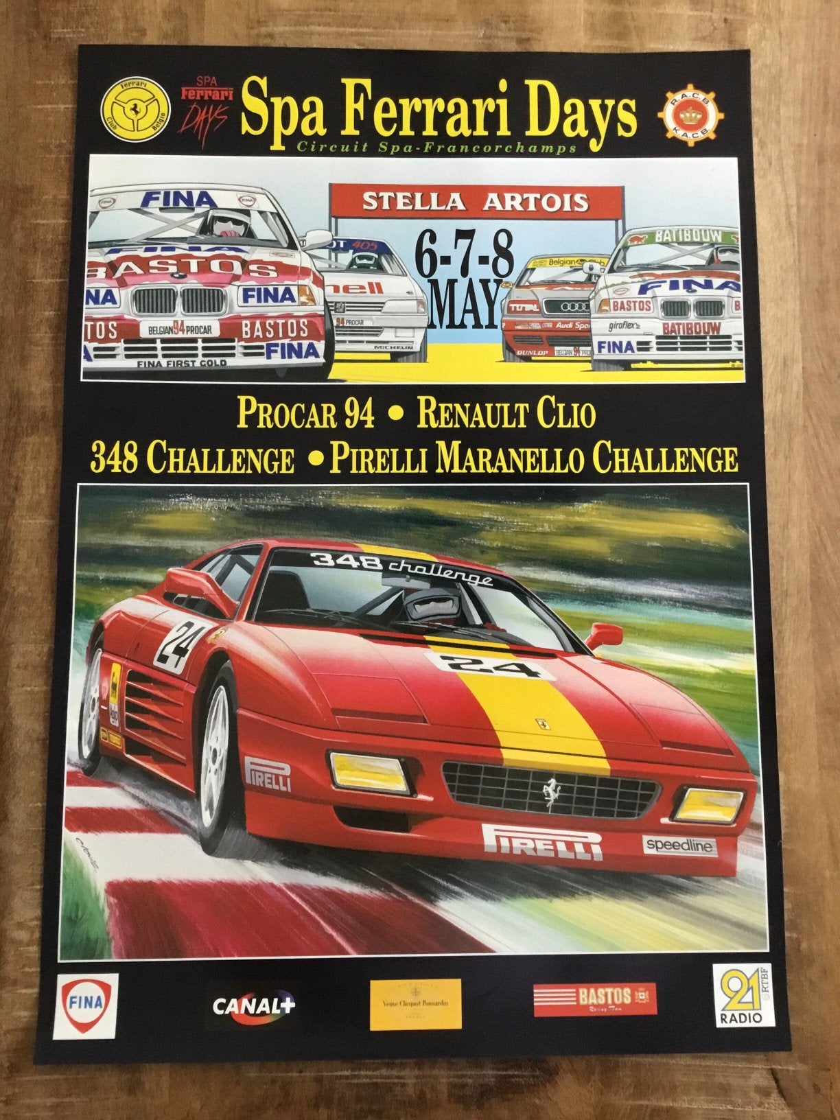 Affiche des Spa Ferrari Days 1994, Collections, Enlèvement ou Envoi, Comme neuf