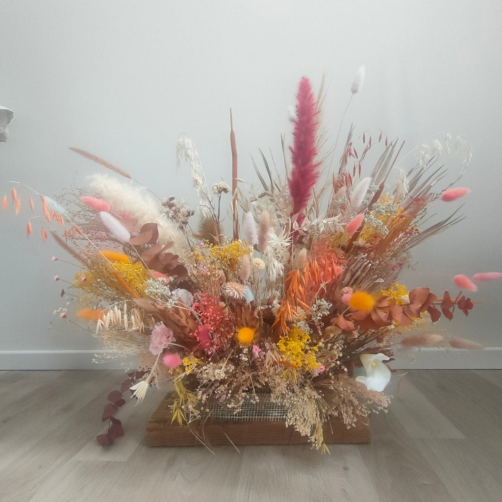 Droogbloemstuk, Fait main, Arrangement floral, Comme neuf, Enlèvement