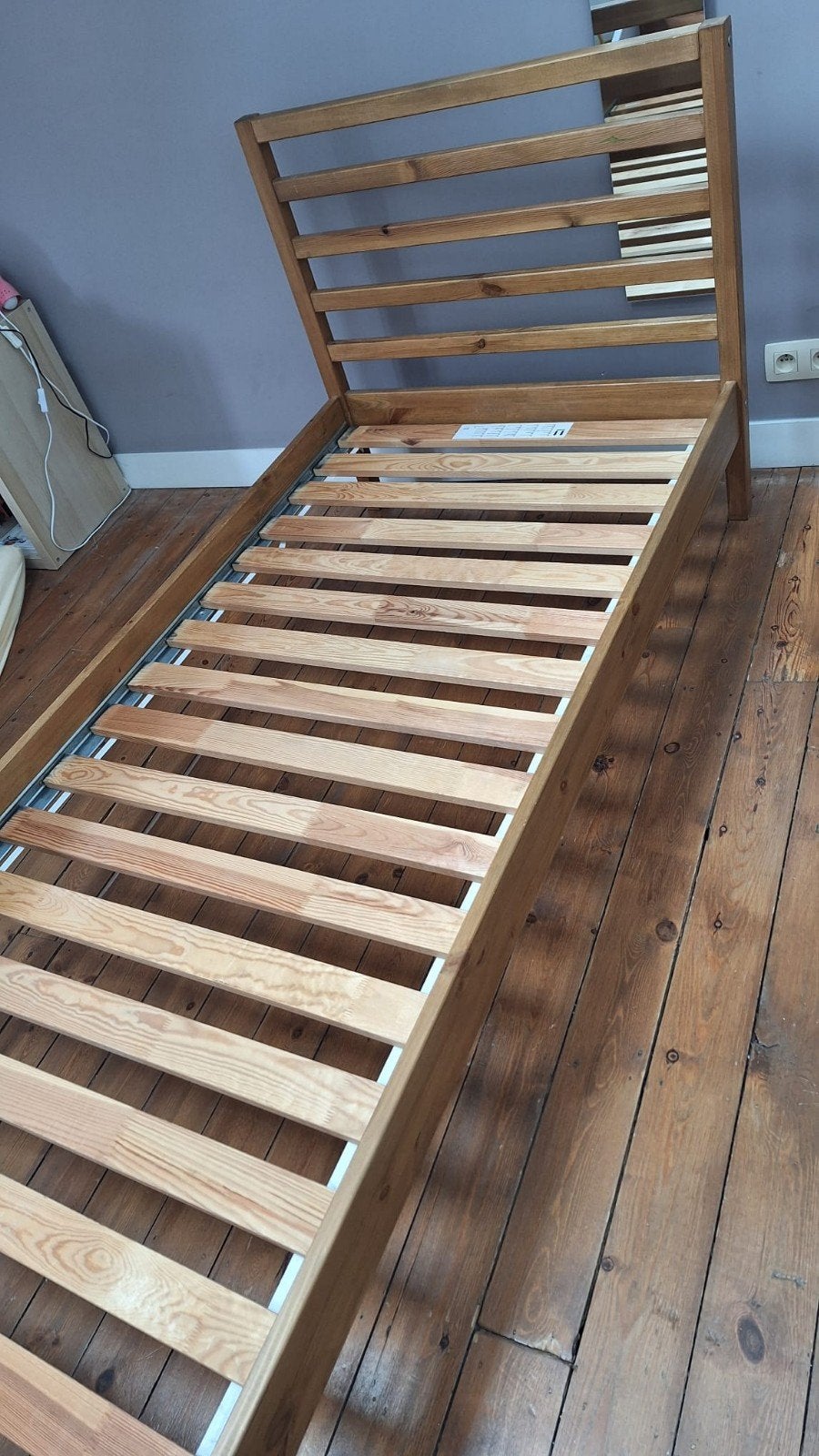 Lit une personne 90x200cm en bois ikea, Enlèvement, Une personne, Bois