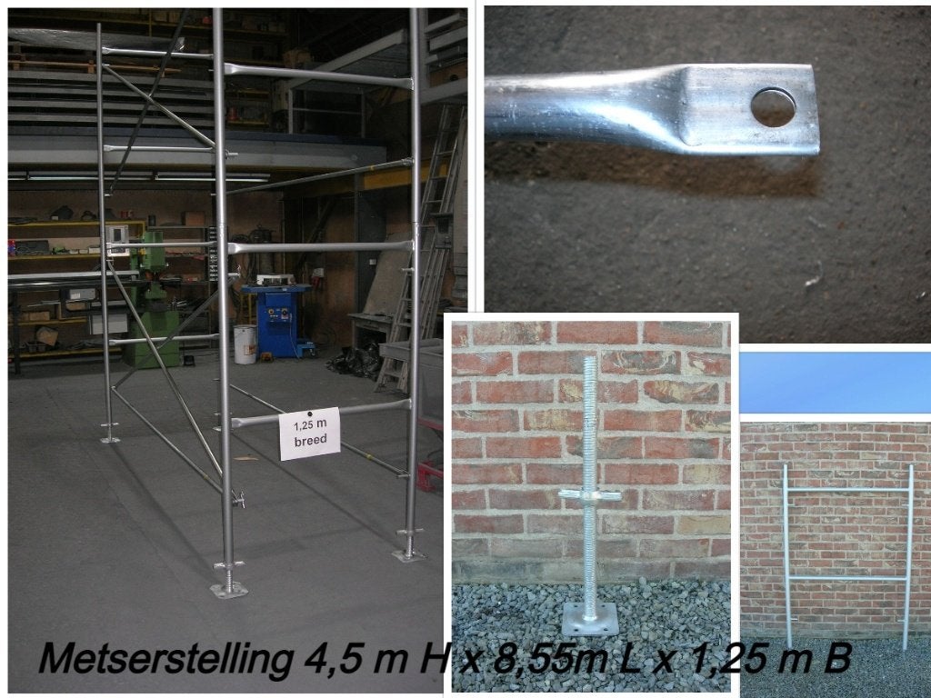 NIEUWE steiger 4,5 m hoog x 8,55m L x 1,25 m B - stellingen, Doe-het-zelf en Bouw, Ophalen, Nieuw