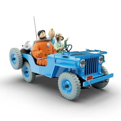 Tintin, la jeep CJ2A bleue à l'échelle 1/8 - 777ex. - 2026, Enlèvement ou Envoi, Tintin, Neuf, Statue ou Figurine