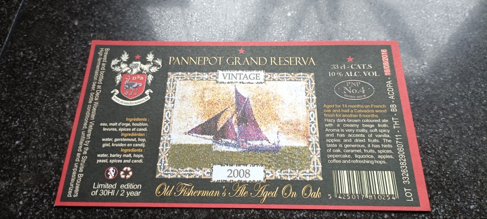 bieretiket pannepot reserva 2008 de struise brouwers Br Deca, Verzamelen, Ophalen of Verzenden
