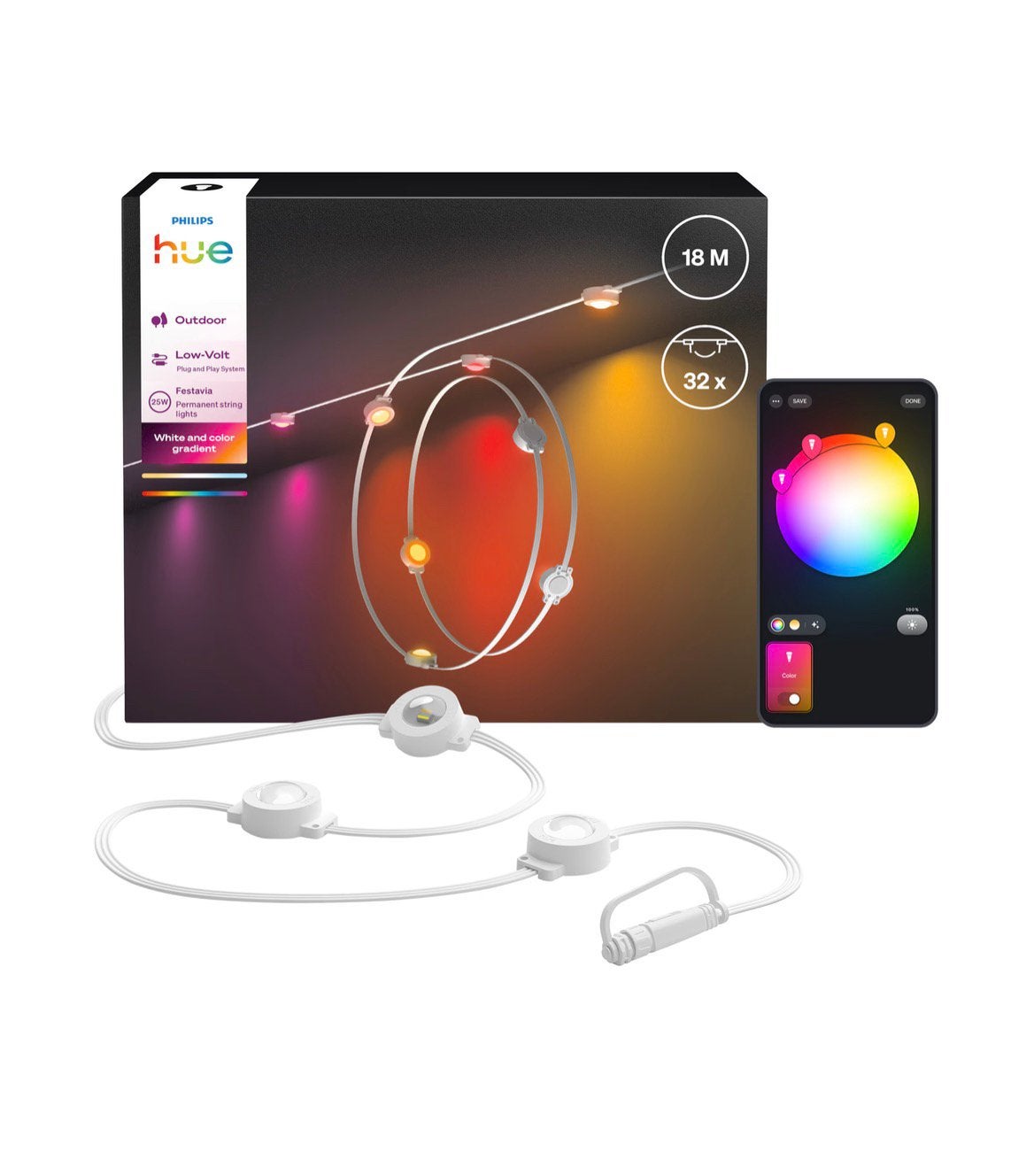 Philips Hue Festavia permanent outdoor basis, Tuin en Terras, Overige materialen, Nieuw, Ophalen of Verzenden, Netvoeding