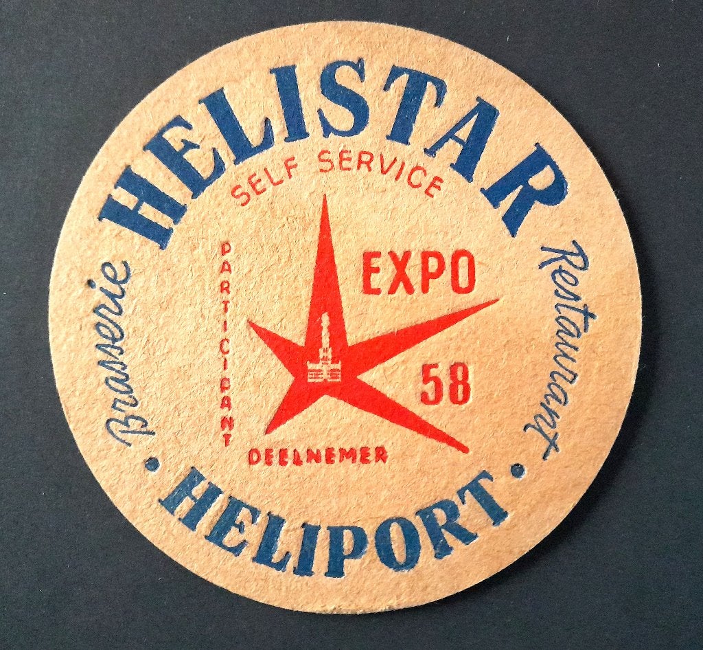 Brasserie Leopold Expo 58 Heliport recto/verso, Verzamelen, Verzenden, Gebruikt, Viltje(s), Overige merken