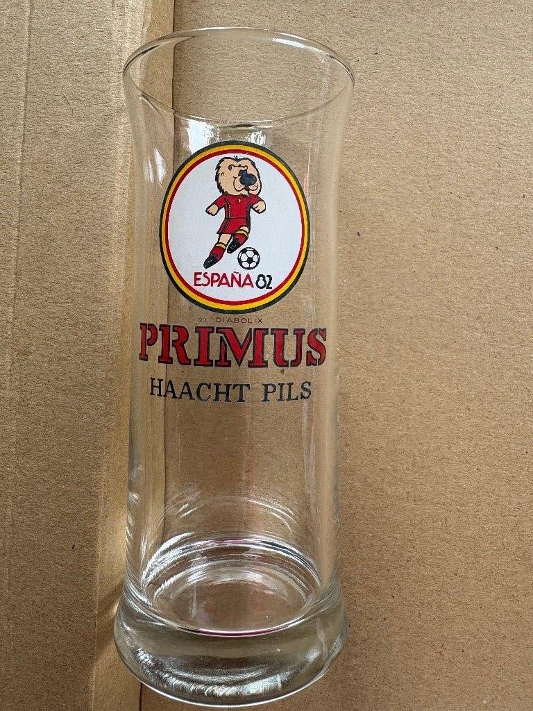 Primus Haacht Pils - Espana 82 - Diabolix, Collections, Enlèvement ou Envoi, Utilisé, Verre ou Verres, Autres marques
