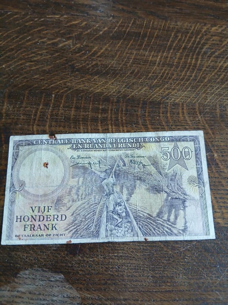 500 fr Belgisch Congo ruanda Burundi, Ophalen of Verzenden, Burundi
