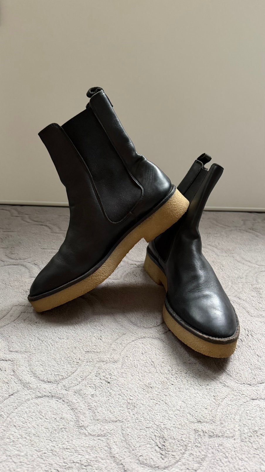 Bottes Chelsea en cuir | Unisexe | Taille 41 | Noir, Enlèvement ou Envoi, Comme neuf, Noir, Bottes
