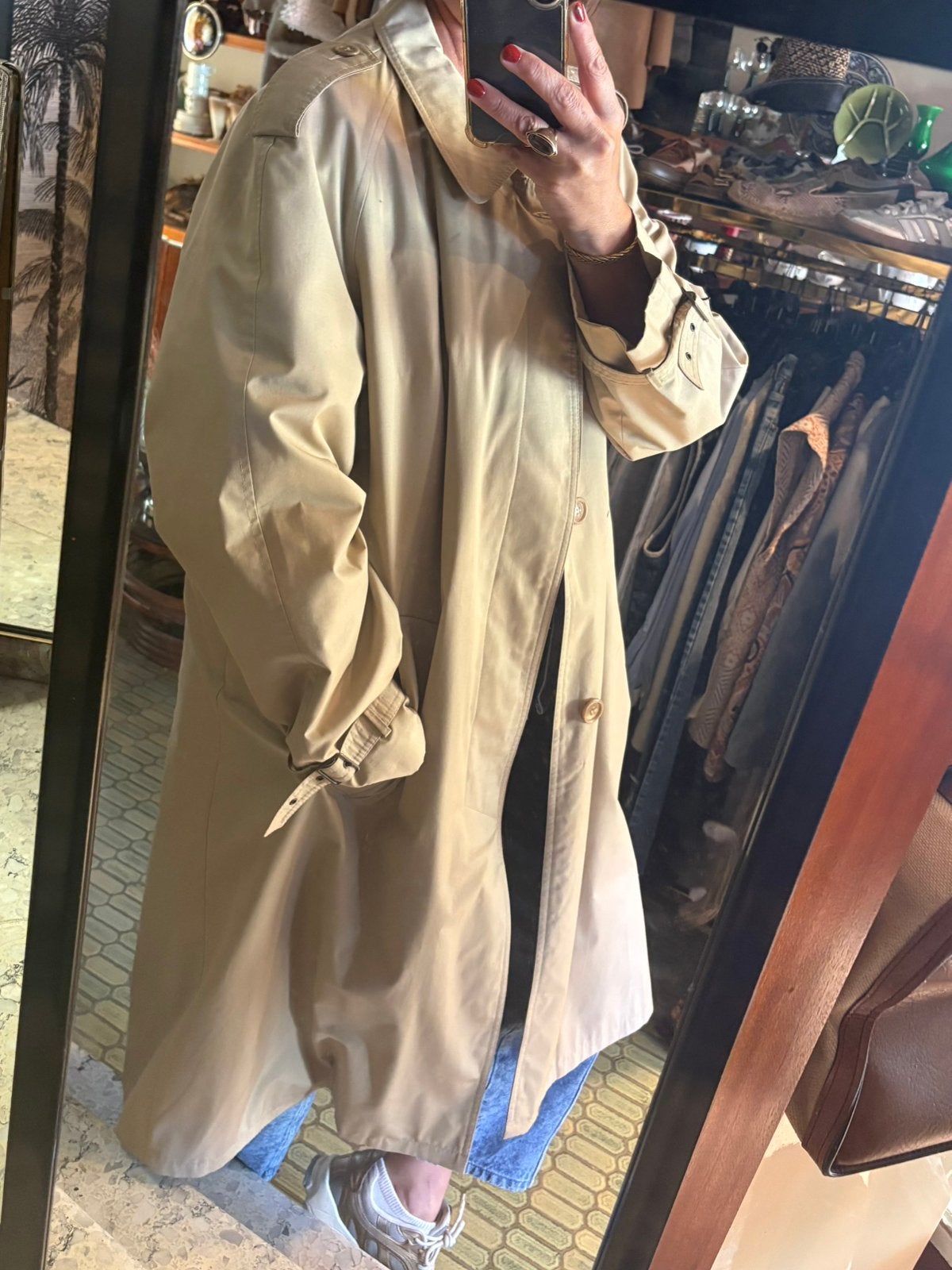 Vintage trenchcoat beige (XL/XXL), Enlèvement ou Envoi, Comme neuf, Beige