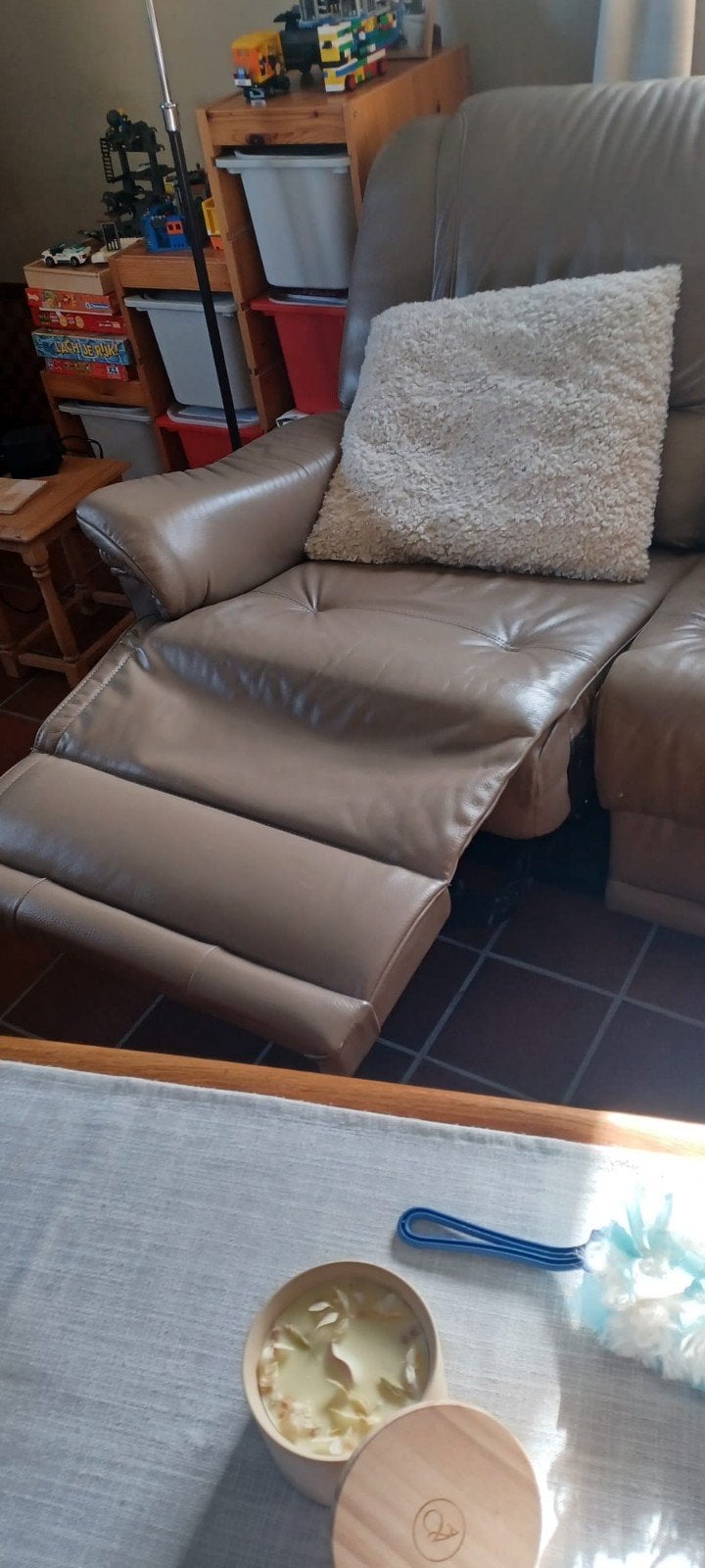 1-zit met relax, Ophalen, Eenpersoons, 100 tot 125 cm, Leer