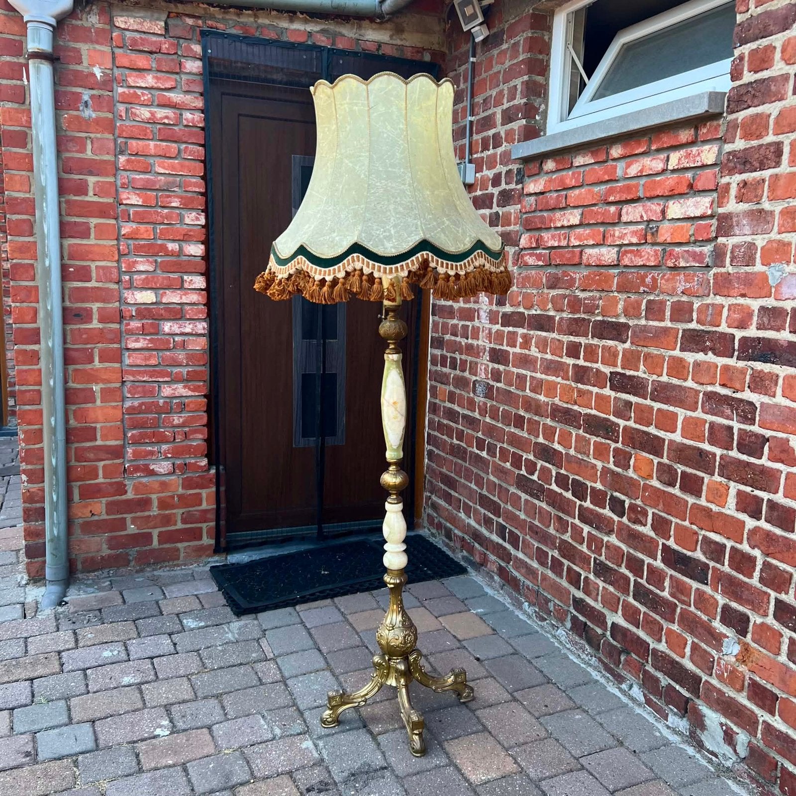 Lampadaire en cuivre avec marbre, Antiquités & Art, Enlèvement
