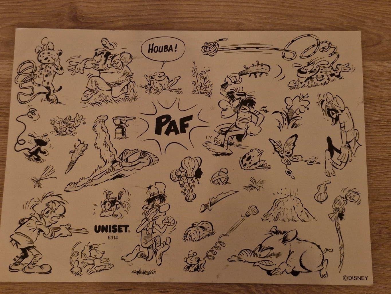 Velletje stickers Disney , Uniset , Marsupilami 1990-1994, Ophalen of Verzenden, Overige figuren, Zo goed als nieuw, Overige typen