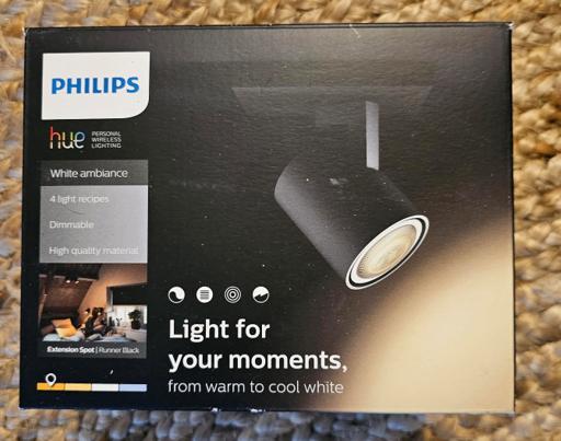 Applique murale ou plafonnier Philips HUE noir mat, Ophalen, Zo goed als nieuw, Metaal, Moderne
