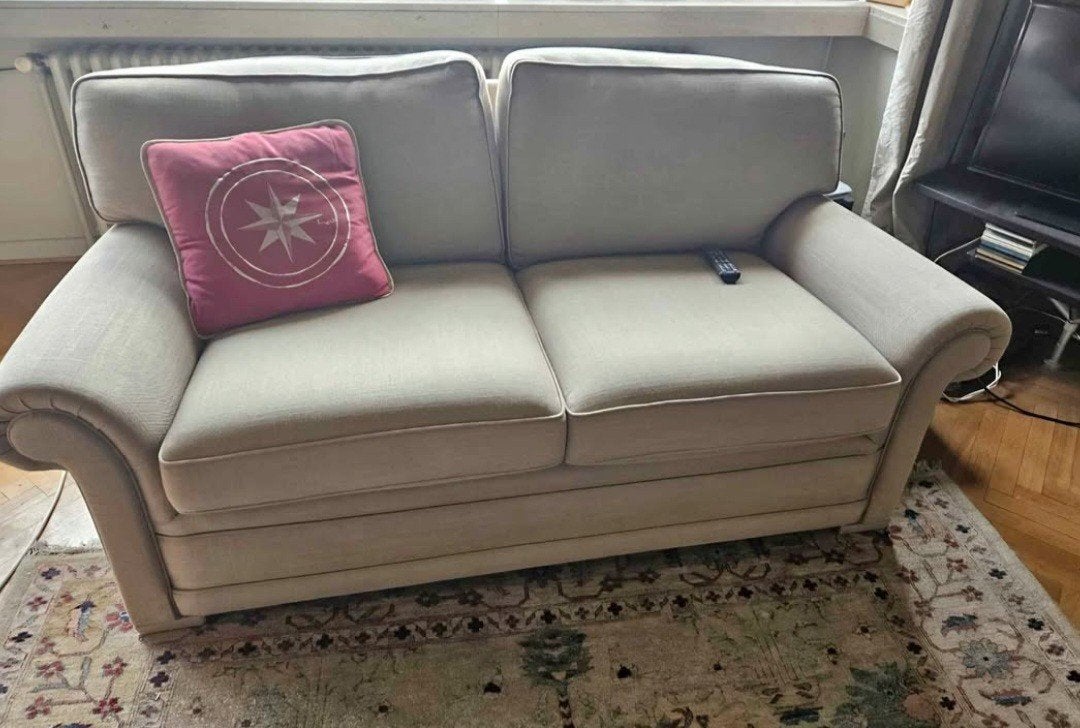 Beige 2-zitsbank — comfortabel en in goede staat, Tuin en Terras, Tuinsets en Loungesets, Ophalen, 2 zitplaatsen
