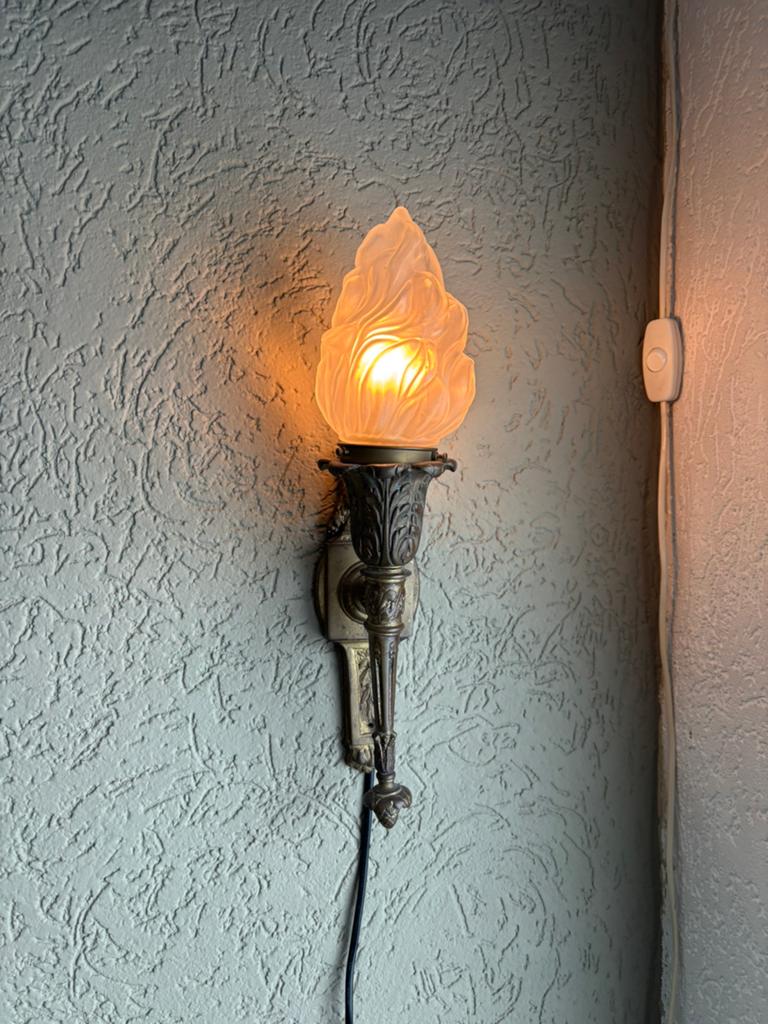 Wandlamp fakkel, Huis en Inrichting, Lampen | Wandlampen, Ophalen of Verzenden, Zo goed als nieuw
