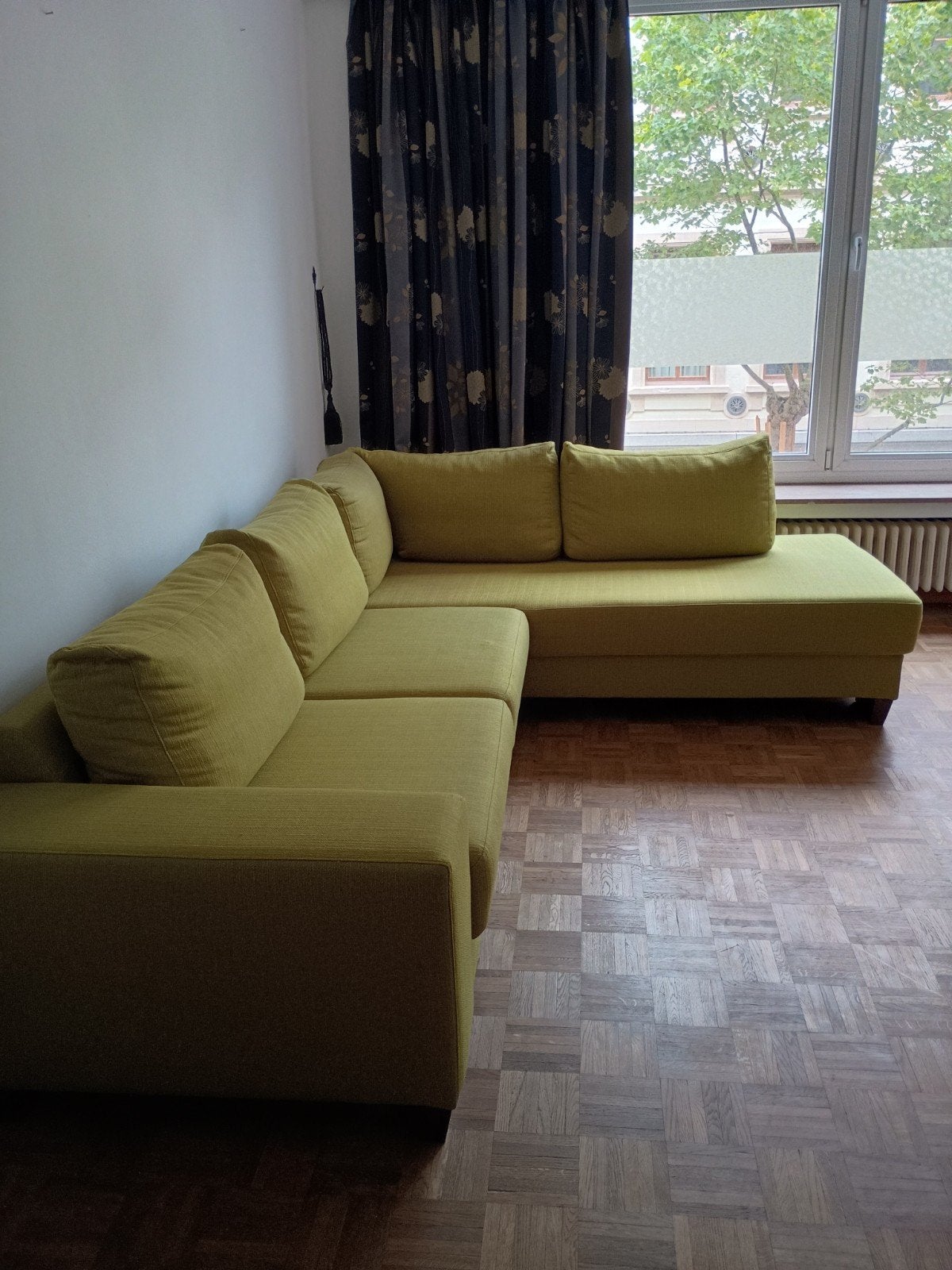 Groen hoeksalon ., Huis en Inrichting, Zetels | Complete zithoeken, Ophalen