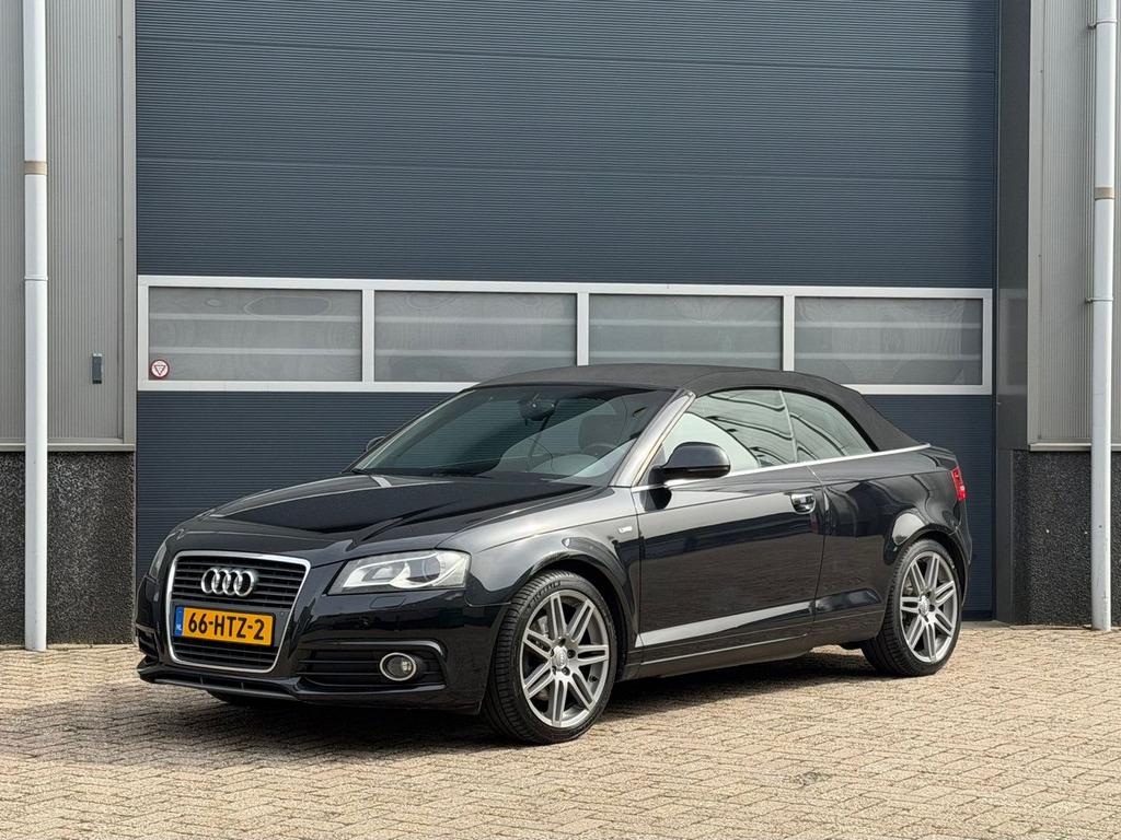 Audi A3 Cabriolet 2.0 TFSI S-Line bj.2009 Autom|Leder|Navi|N, Automaat, Zwart, Cabriolet, Zwart