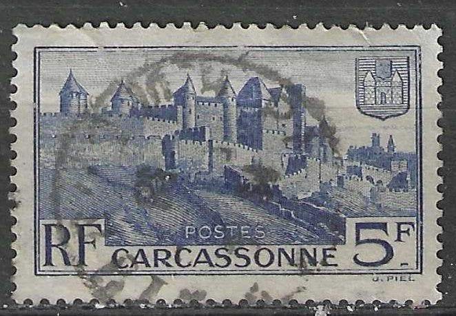 Frankrijk 1938 - Yvert 392 - Vestingmuren Carcassonne (ST), Verzenden, Gestempeld