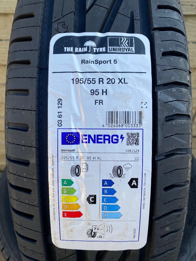 195/55 R20 95H UNIROYAL RainSport 5 ** NIEUW **, Ophalen, Nieuw, Band(en), Personenwagen