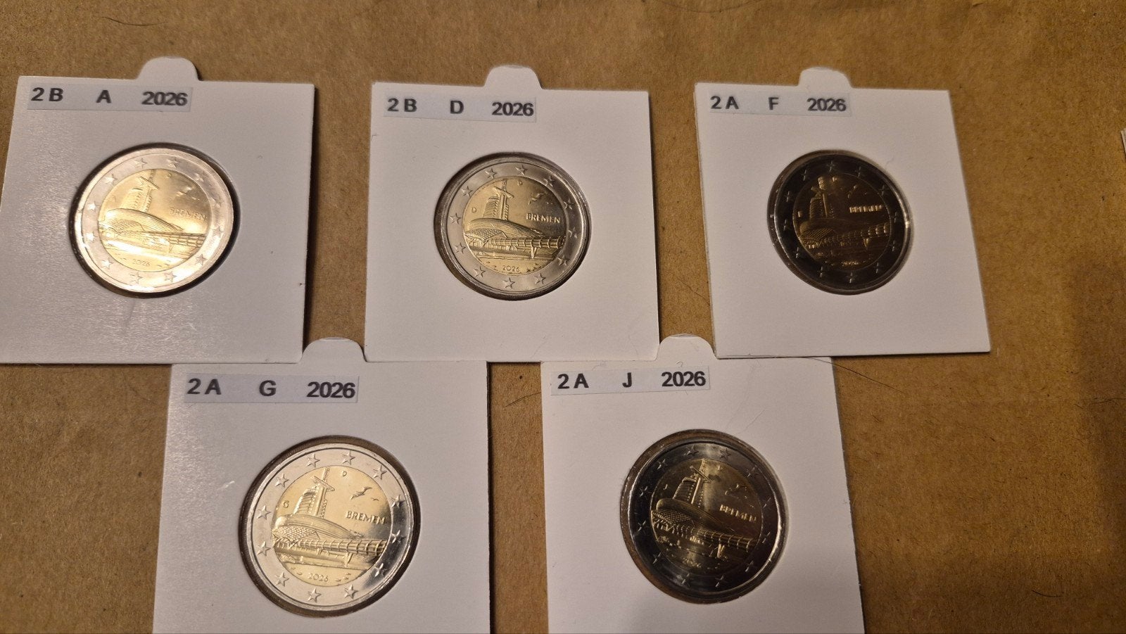 Volledige reeks 2€ herdenkingsmunten Duitsland Bremen 2026, Timbres & Monnaies, Monnaies | Europe | Monnaies euro, Enlèvement