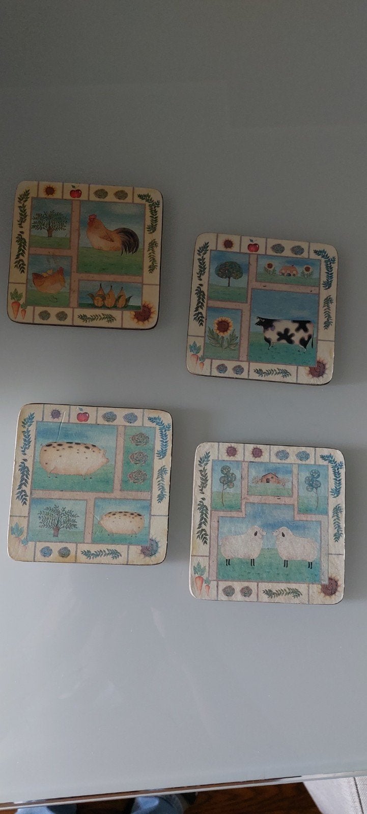 4 sous verres thème la ferme, Maison & Meubles, Accessoires pour la Maison | Sous-verres & Sous-plats, Enlèvement ou Envoi