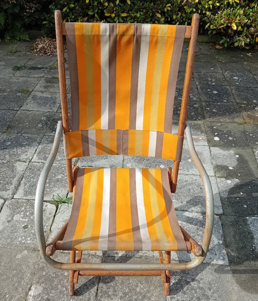 Antieke vintage houten plooistoel, Enlèvement