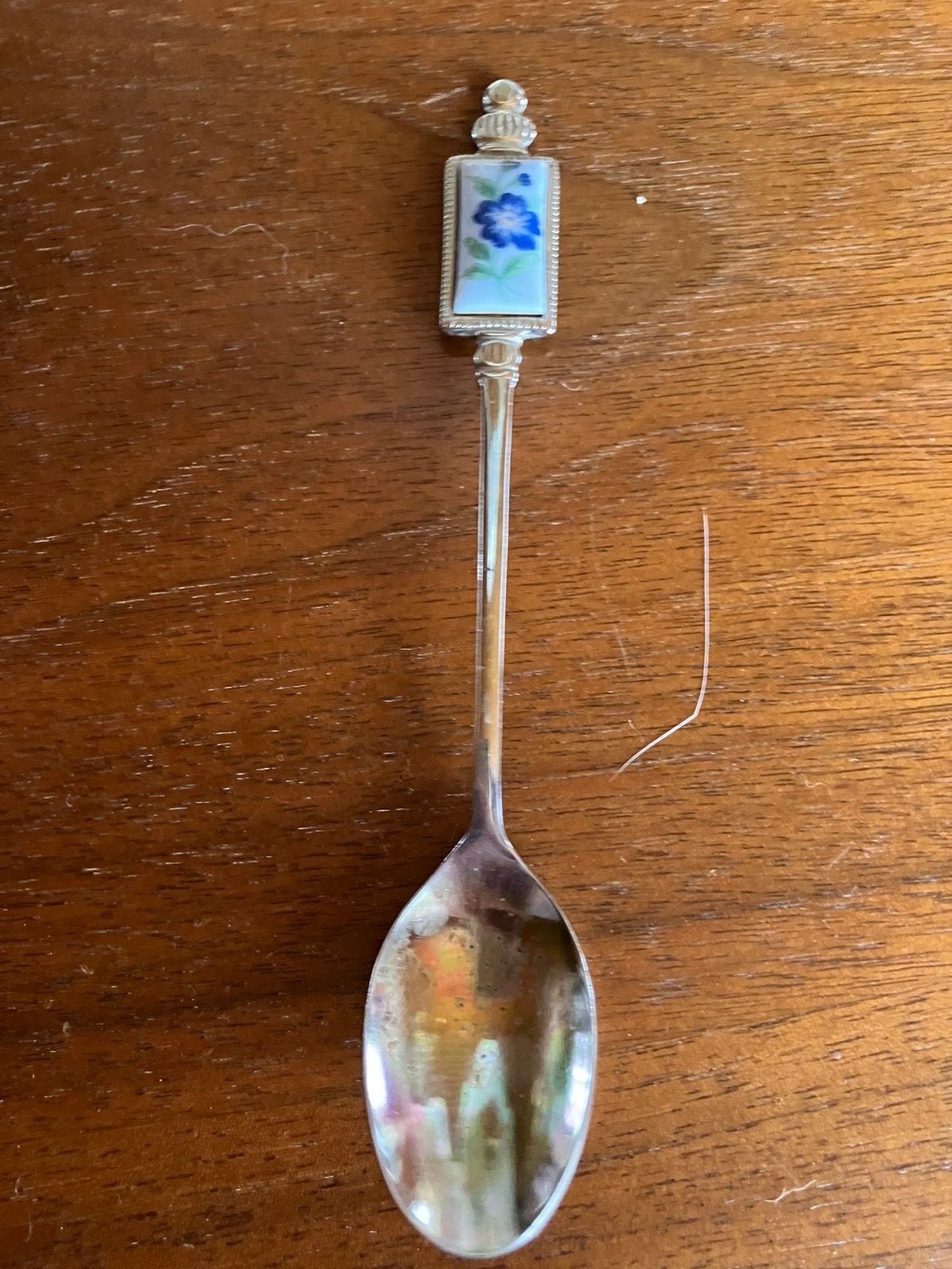 Lepeltje Japan stainless met porseleinen bloem, Ophalen
