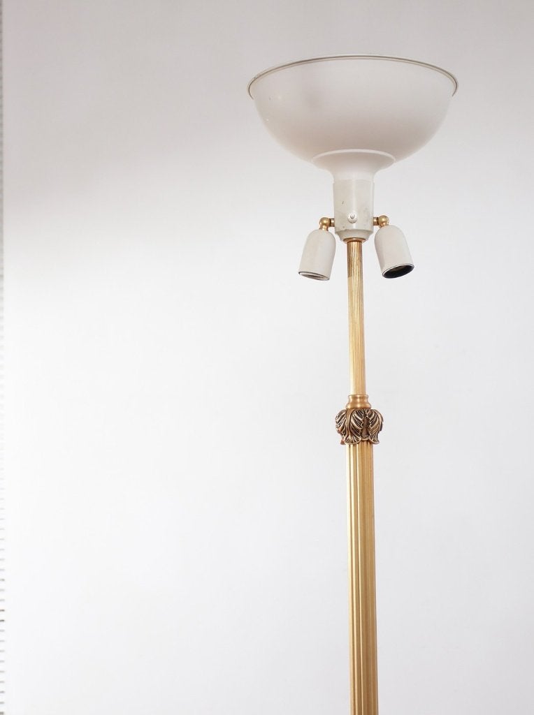Exclusieve Empire Stijl Verguld Metalen Vloerlamp, Jaren 50, Ophalen