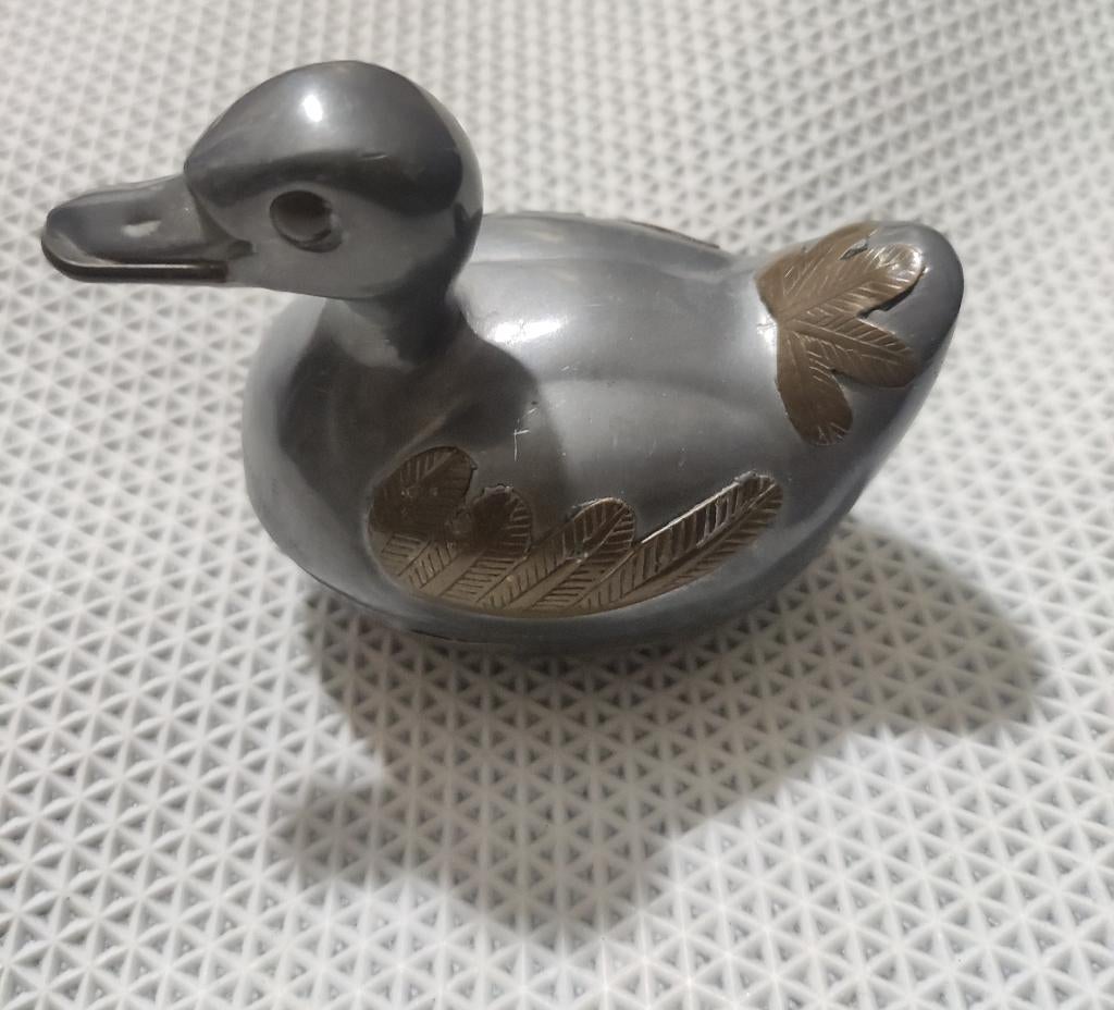 Tinnen doosfiguur van een eend  Hong Kong 🦆, Ophalen, Overige typen, 8 cm, Overige materialen