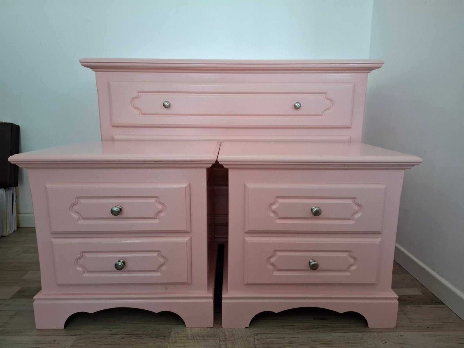 Commode 3 laden + 2 nachtkastjes, Ophalen, Zo goed als nieuw, Hout
