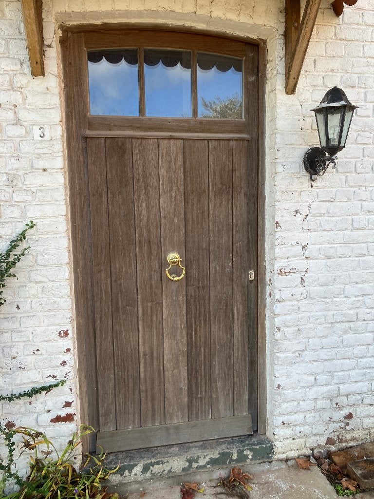 Belle porte d'entrée en bois padouk, Bricolage & Construction, Enlèvement, Utilisé, Verre, Porte extérieure