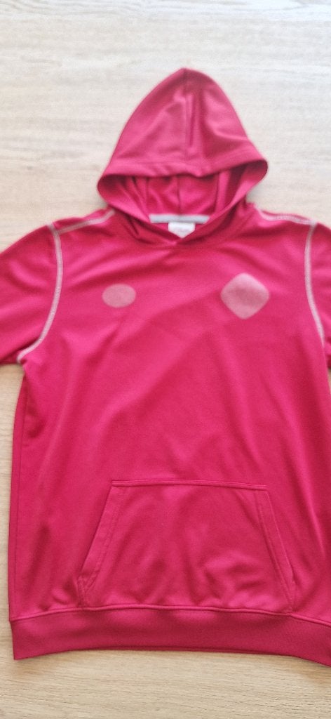 Warme hoodie. Rood. 164.  Licht gewicht. Molton., Maat XS of kleiner, Ophalen of Verzenden, Gebruikt, Trainingspak
